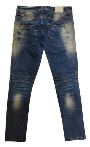 KDNK 1141411 Mens Size 34x31 Distressed Slim Fit Skinny Denim Blue Jeans - Picture 9 of 17