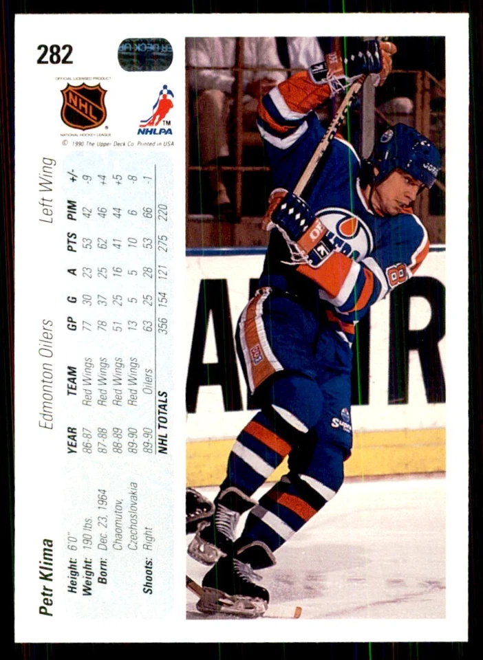 1990-91 Upper Deck Petr Klima Hockey Cards #282 - Image 2 of 2