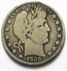 1909 50c Barber Silver Half Dollar Fifty Cents US Philadelphia