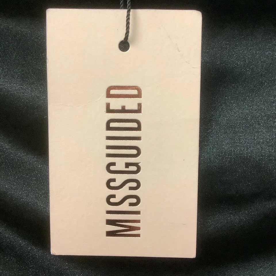 Missguided 女式裙子黑色高腰弹力宽松褶皱 Midaxi 尺码 4 — 第 4/4 张图片