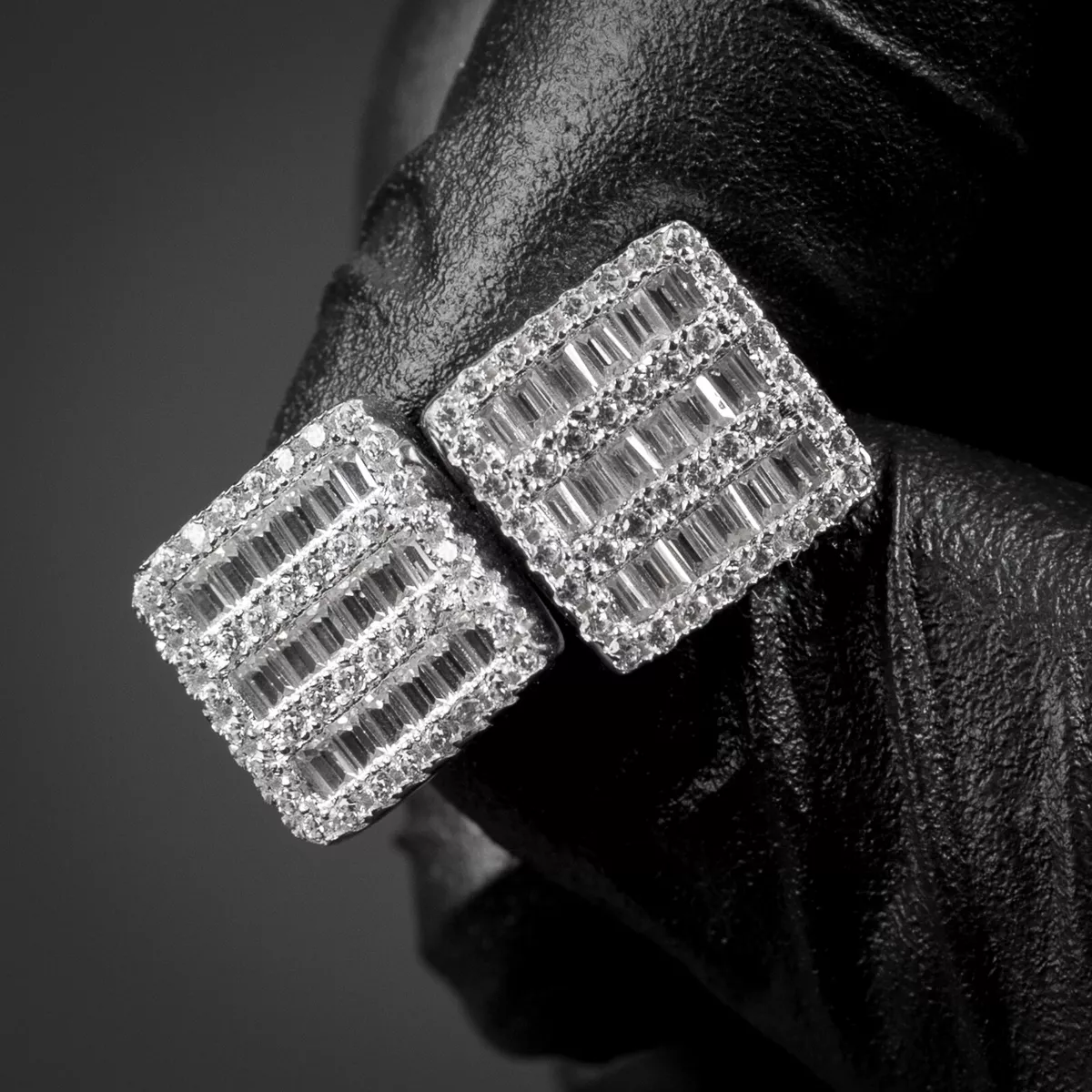 Mens square hotsell stud earrings