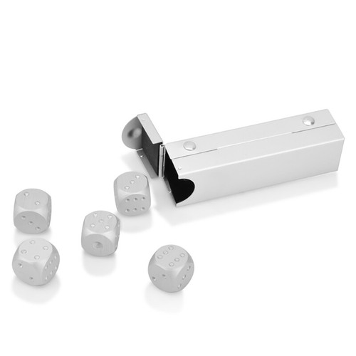 2 Dés En Alliage D'aluminium - 16 Mm, Finition Or Et Argent - Pour Jeux De Société, Collection - 2