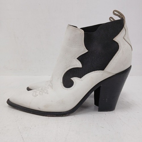 Sigerson Morrison White Cowboy Boots Ankle Length UK6.5 EU39.5 Women's - Picture 3 of 7