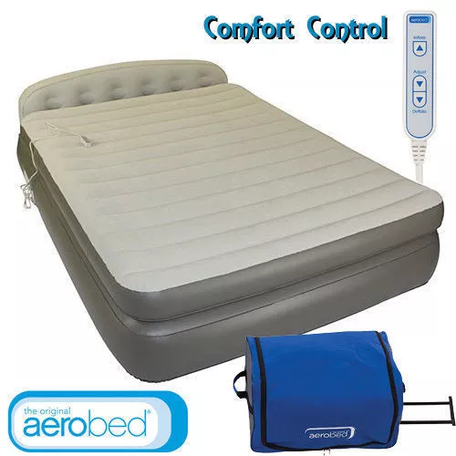 COLEMAN AEROBED QUEEN DOUBLE HEIGHT HEADBOARD MATTRESS AIR BED WITH PUMP