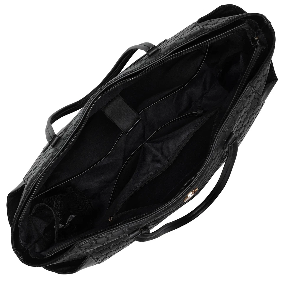 ELLE Compass 32L Vegan Leather Monogram Weekender Tote Bag - Image 2 of 4