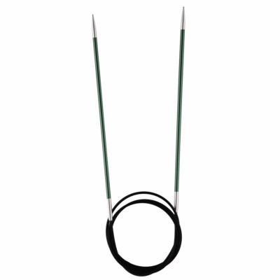 KnitPro Zing Fixed Circular Knitting Needles - 22.5cm (9") Length, 2.25mm Size, Aluminum With Flexible Cable