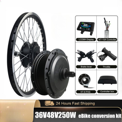 36V 48V 250W Brushless Rear Wheel Hub Motor Kit Electric Bike