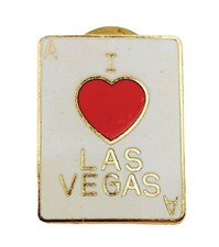 Vintage 1984 "I ❤️ LAS VEGAS" "Ace of Hearts Card" Enameled Pin 1"