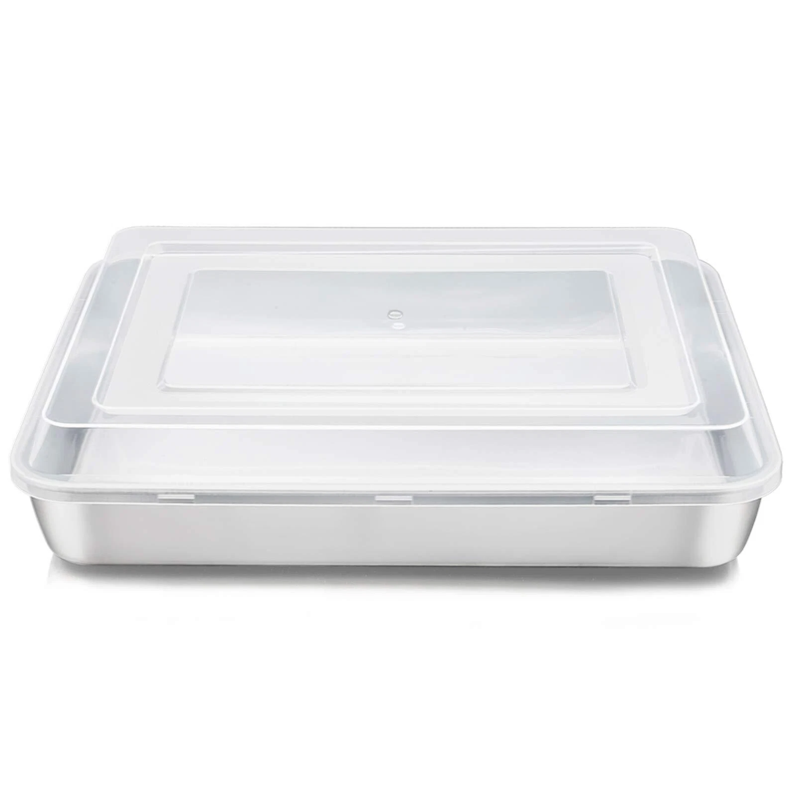 Stainless Steel Baking Pan with Lid 12⅓ x 9¾ x 2 Inch Rectangle Sheet Cake Pans