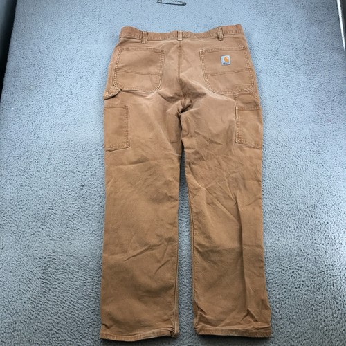 Carhartt Carpenter Pants 38x32 Brown Canvas Straight Leg Workwear 60501