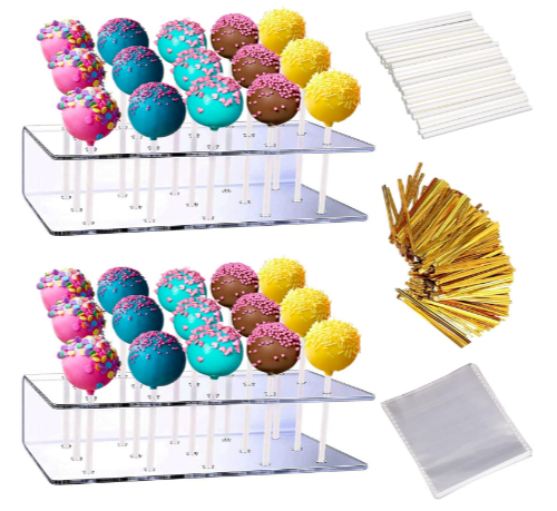 Cake Pop Sticks Wrappers Kit Display Stand Lollipop Holder Wedding Birthday 2 Pc - Picture 1 of 8