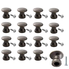 Joyangy 16 Pack Mini Cabinet Knobs, 1/2 Inch Dia Bronze Drawer Pulls Handles,...