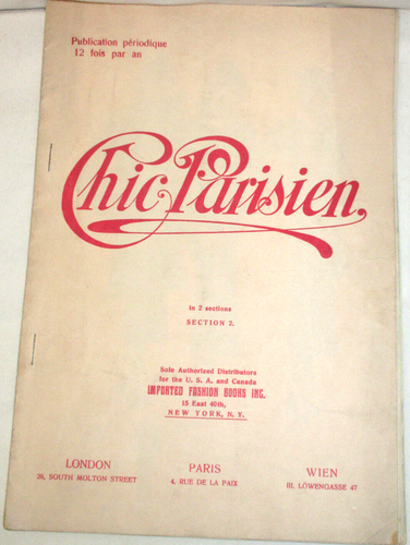 CHIC PARISIEN Hand Colored Lithograph Booklet Women's French Fashion (gb1)