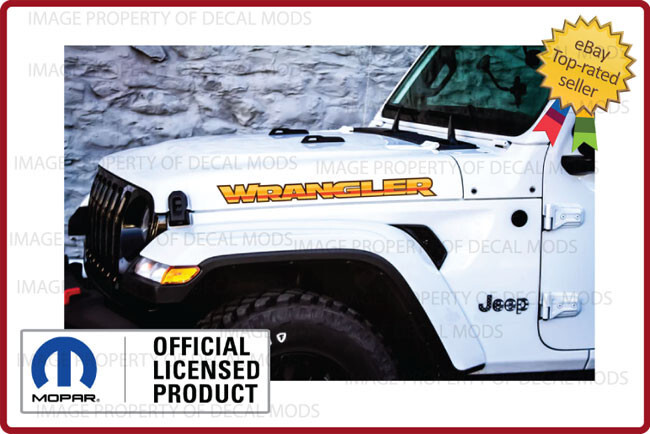 2x) Jeep WRANGLER Hood Vinyl Decals RETRO Stickers JL 2018
