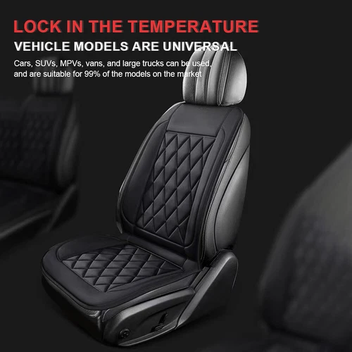 Car Heated Seat Cover Cushion-Universal Warmer Pad 1/2 Pack 12V warming Black - Picture 16 of 19