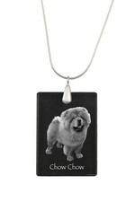 Chow Chow - Crystal pendant with dog, silver necklace with photo, personalised p