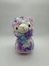 LLAMA Multicolored Purple Pink Blue Dan Dee Plush Stuffed Animal 8"