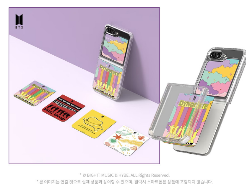 BTS Samsung Flip Suit Case Galaxy Z Flip5 & 4 Cards Dynamite 