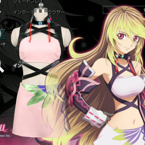 Tales of Xillia Milla Maxwell Cosplay Costum Pink Dress Full Set 