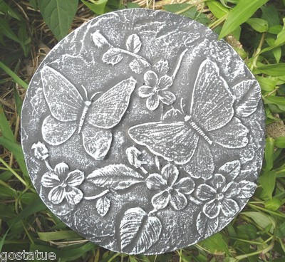 Butterflies plaque mold 11'' x 1/2'' thick concrete plaster cement plastic mould