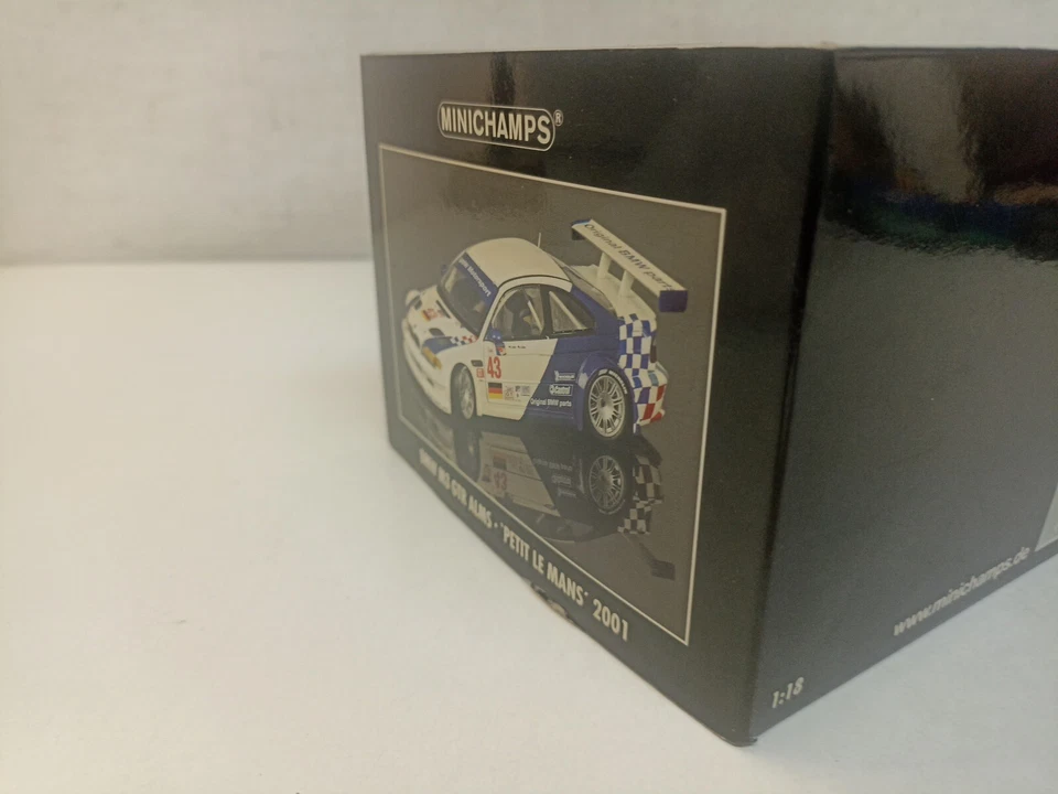 Bmw M3 GTr Alms Petit Le Mans 2001 Minichamps Muller 43 Diescast Sc 1/18-Y1-H19 - Immagine 2 di 4
