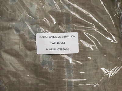 Restoration Hardware ITALIAN TEXTURAL BAROQUE DUVET COVER TWIN DUNE/SILVER SAGE