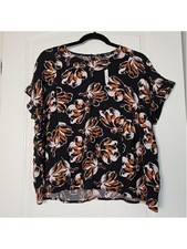 NWT Madewell med black, orange, pink loose blouse