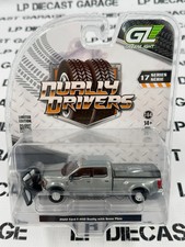 RAW CHASE GREENLIGHT 2022 Ford F-450 w/ Snow Plow Blue 1:64 Diecast Dually