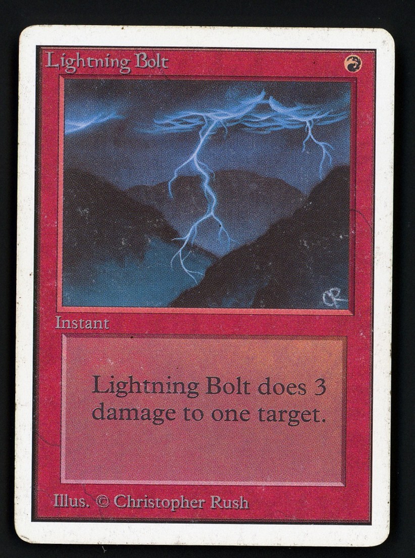 Lightning Bolt (B) - HP Unlimited Edition - MTG 1993