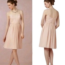 BHLDN Anthropologie Giselle Chiffon Dress Hitherto 6 Rose Pink