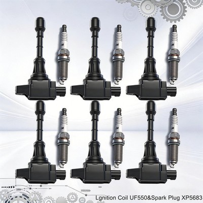 6 Ignition Coil & 6 Iridium Spark Plug for INFINITI G35 2007-2008 3.5L UF550