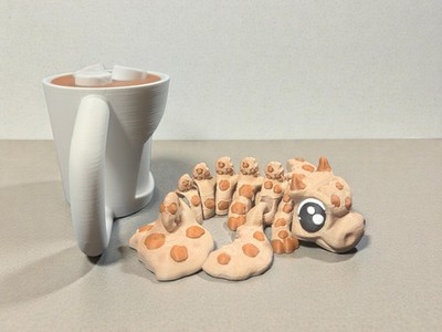3D Printed HOT CHOC dragon: Hot Beverage, Milk And Cookies,Mystical Creature Toy