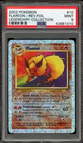 Pokemon Flareon Legendary Coll. Reverse Holo Rare #10 PSA 9 Mint