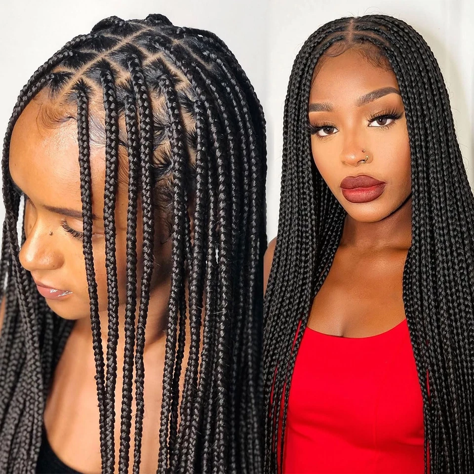 Fancy Hair Box Braided Wig for Black Women Square Knotless XM-GLE24600-2, 1B