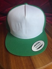 Plain The Classics Yupoong Snapback Baseball Hats White/Green - NEW