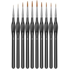 Micro Paint Brushes Set 10Pcs Fine Tip Acrylic Watercolor Tiny Detailing