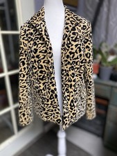 Chicos Leopard Print Open Front Blazer Size 1
