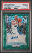 Jordan Walsh DSJWA Green Shimmer Fotl Panini Prizm Deca Signatures Nba PSA 10