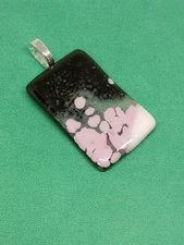 Hand Crafted  Fused Glass Pendant W/Chain #1226