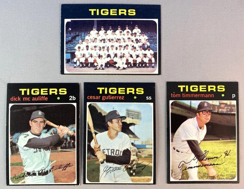 Cartões de beisebol 1971 Topps - DETROIT TIGERS - Lote de 10 - RC - Bom estado 10x - Imagem 2 de 4