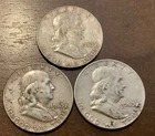 Lot of (3) 1963 D Franklin Half Dollars