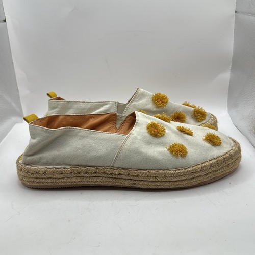 Silvia Cobos Slip On Shoes Flats Loafers Espadrilles White Floral Womens Size 10