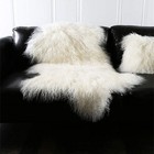 Genuine Tibetan Mongolian Sheepskin Fur Rug Hide Pelt Throw Rug Lamb Wool Car...