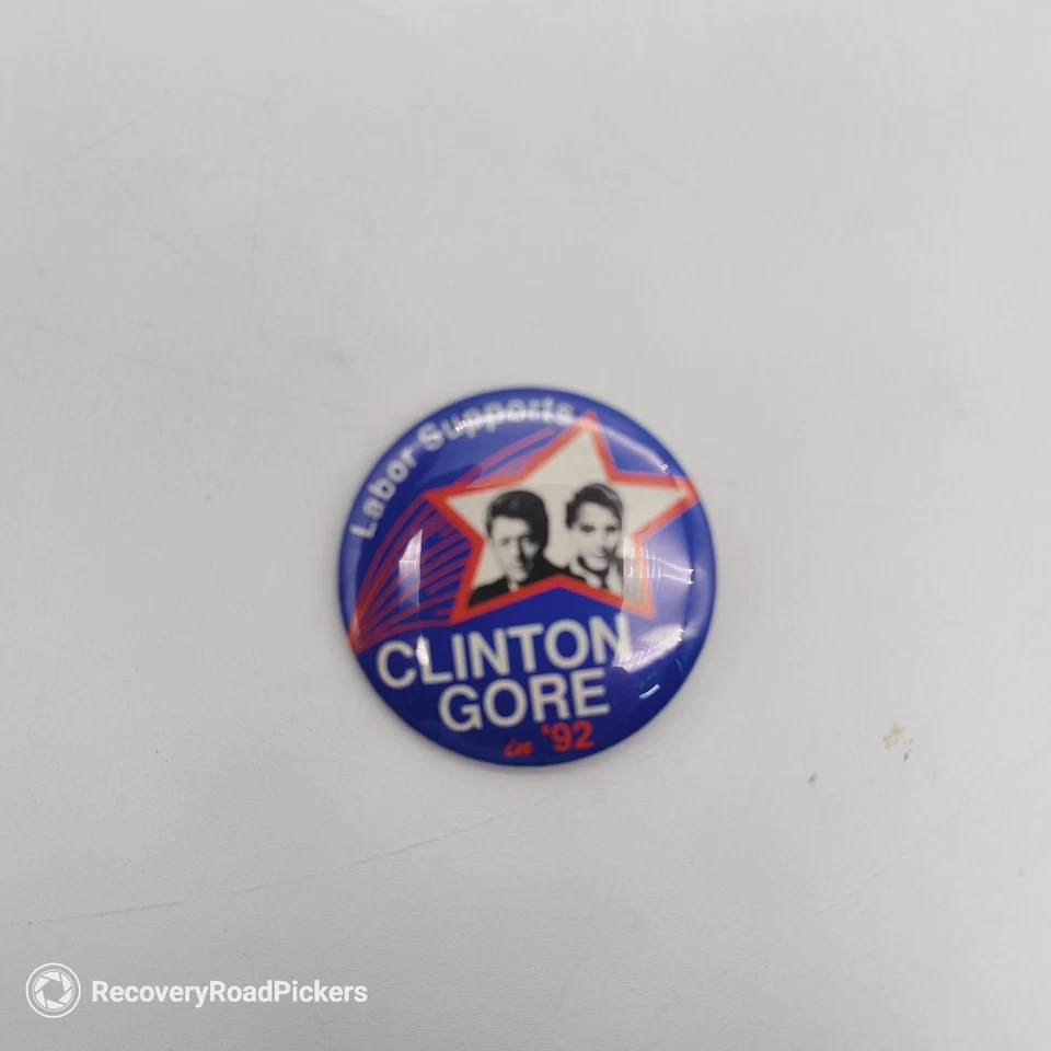 Лот винтажных значков для политических кампаний Клинтон Гор Керри Эдвардс Джон И. Браун младший - Изображение 4 из 4