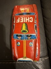 1960’s TN Nomura Tin Litho No 11 Fire Dept Squad Car Non-working Friction Motor