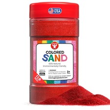Colored Sand for Crafts   1 lb Bottle, Red   Vibrant Colorful Fine Sensory Pl...
