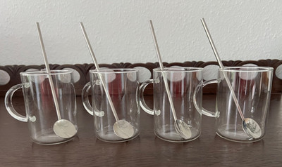 LEONARDO 4er Set - Gläser mit Löffel - Höhe ca. 10,2 cm