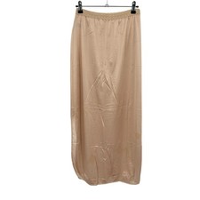 Vintage Lace Trim Slip Skirt M Midi Nude Half Slip Lingerie Coquette Balletcore