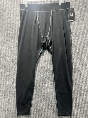 NWT Under Armour Base Leggings Mens Size 2XL Black Base Layer Cold Gear Fitted