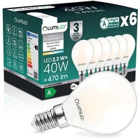6X Led-GlüHbirne E14 Kugel P45 2,2W 470Lm = 40W 4000K Neutralweiß 360° Filament